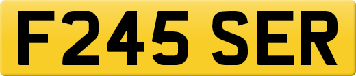 F245 SER private number plate